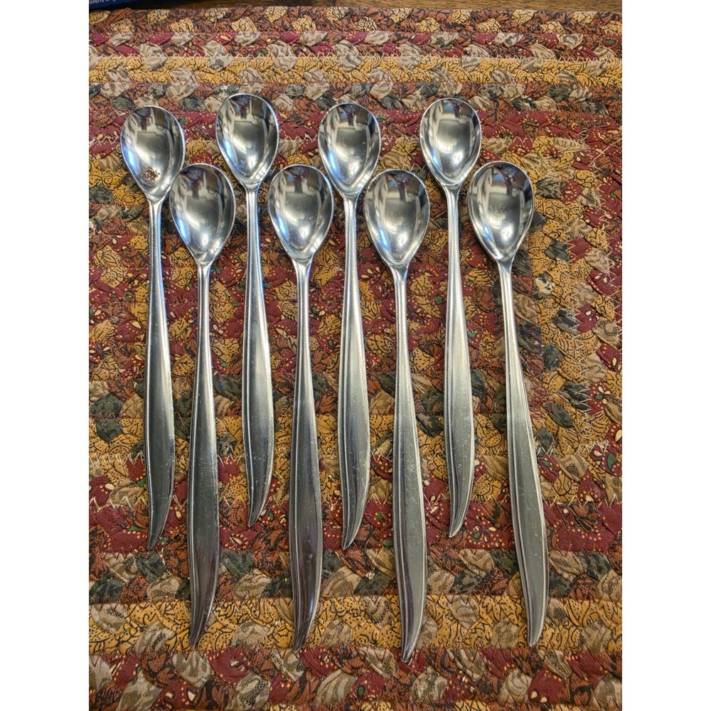 Sculptured Leaf Japan Ice Tea Soons Set Of 8